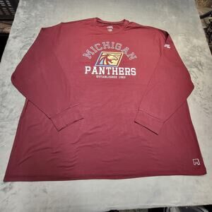 Michigan Panthers Shirt Mens 5XL Maroon USFL Football Long Sleeve MSX‎ Strahan